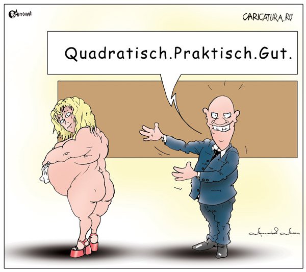 Карикатура "Quadratisch. Praktisch. Gut", Антон Афанасев