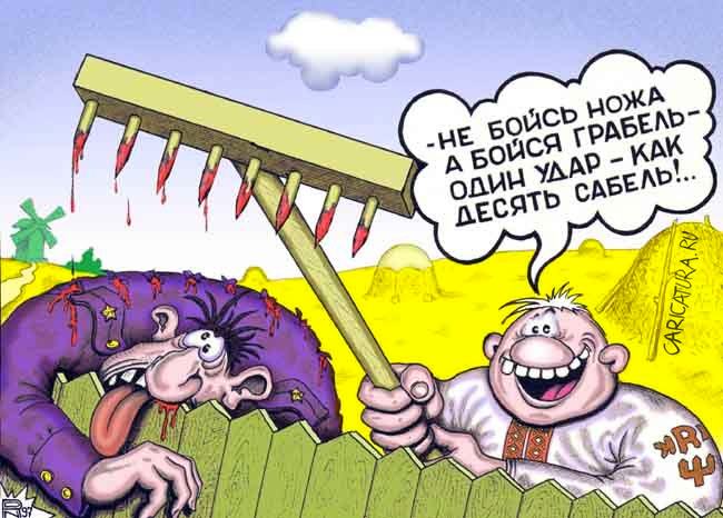 Карикатура "Грабли", Руслан Долженец