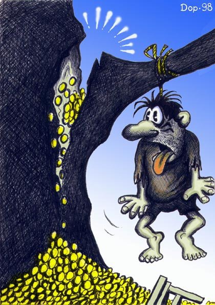 Карикатура "Запоздалая удача", Руслан Долженец