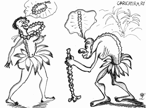 Карикатура "Круговорот позвоночников в природе", Маргарита Шустова