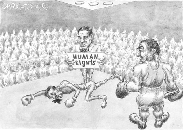 Карикатура "Права человека", Владимир Романов (Ром)