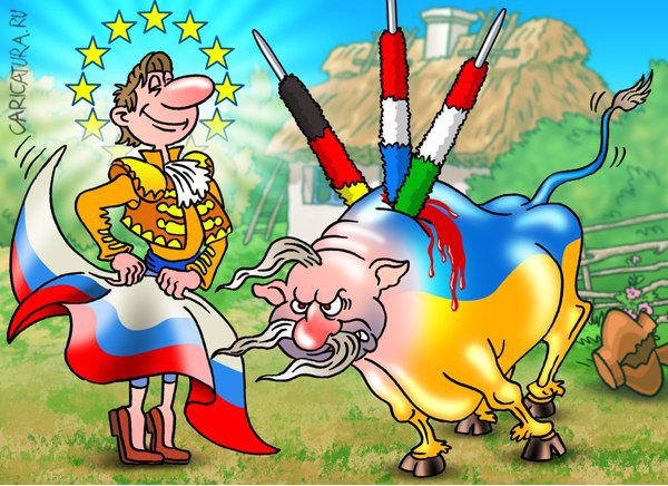 Карикатура "Коррида по-украински", Андрей Саенко