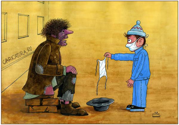 Карикатура "Забота о ближнем", Махмуд Эшонкулов