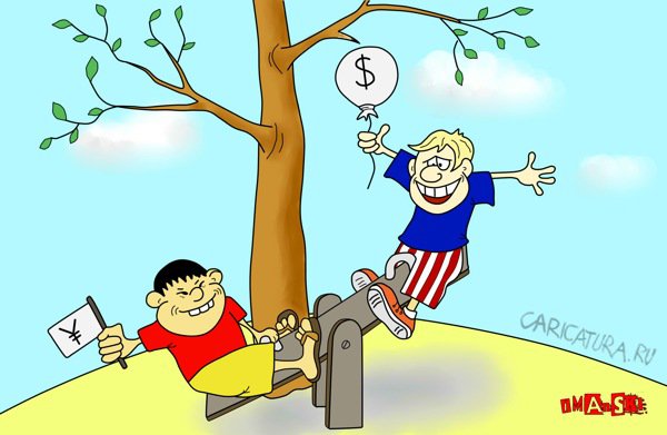 Карикатура "Китайские качели", Игорь Иманский