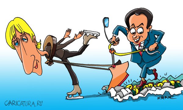 Карикатура "Старый конь борозды не портит", Евгений Кран