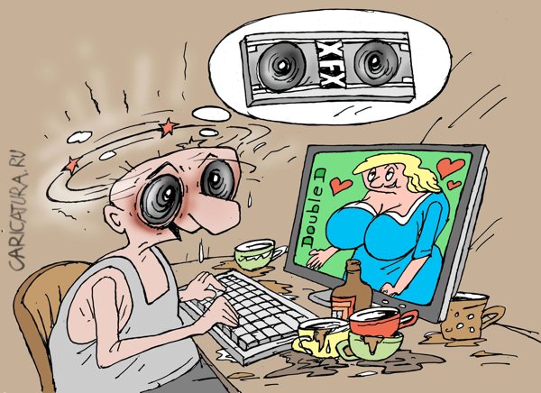 Карикатура "Компьютерщик", Виктор Богданов