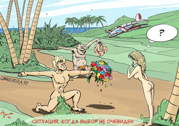 Карикатура "Трудности выбора", Денис Доценко