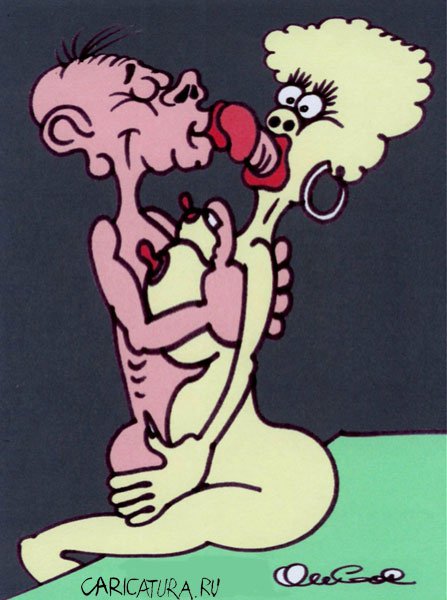 Карикатура "Поцелуй", Олег Горбачев