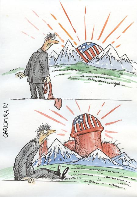 Карикатура "Солнце Саакашвили", Бауржан Избасаров