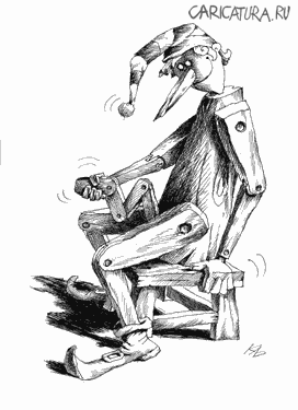 Карикатура "Буратино", Серик Кульмешкенов