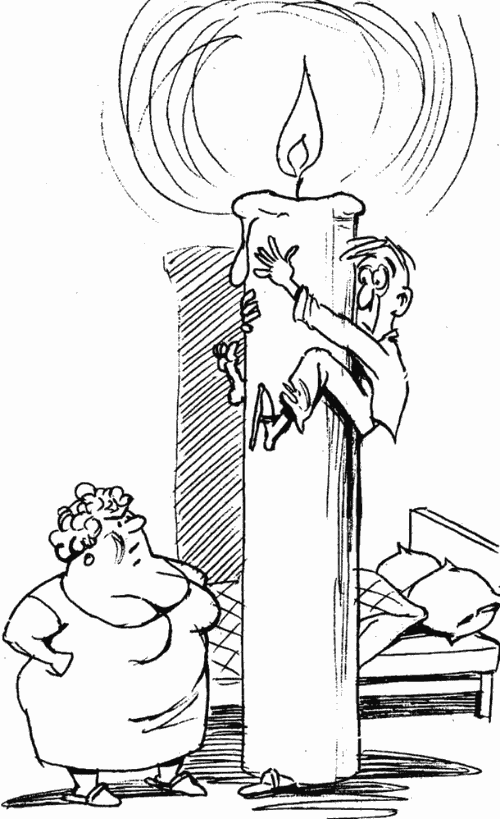Карикатура "Свечка", Александр Никитин