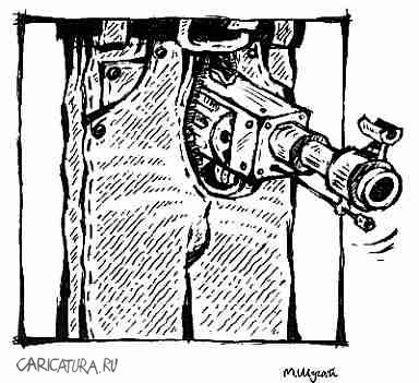 Карикатура "Револьвер", Михаил Шугай