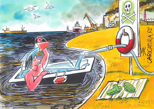 Карикатура "Морские ванны", Николай Капуста