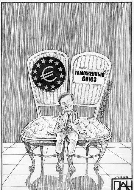 Карикатура "Между двух стульев", Андрей Потопальский