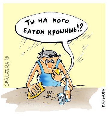 Карикатура "На кого батон крошишь?", Дмитрий Пальцев