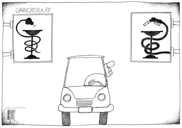 Карикатура "Заправка", Желько Пилипович