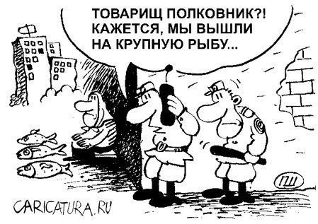 Карикатура "Крупная рыба", Александр Пшеняников