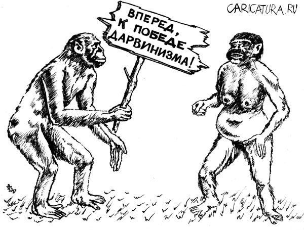 Карикатура "Дарвинизм", Сергей Климов