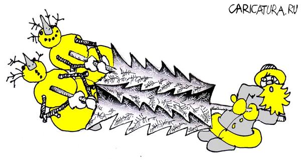 Карикатура "Дед Мороз 2", Юрий Санников
