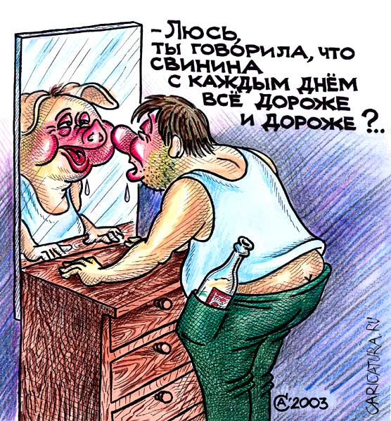 Карикатура "Отражение действительности", Андрей Саенко