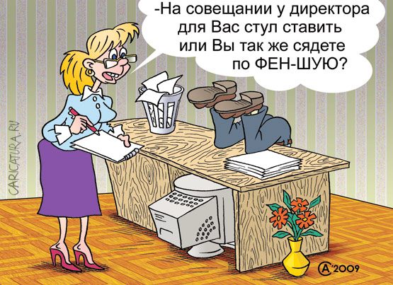Карикатура "По Фен-Шую", Андрей Саенко