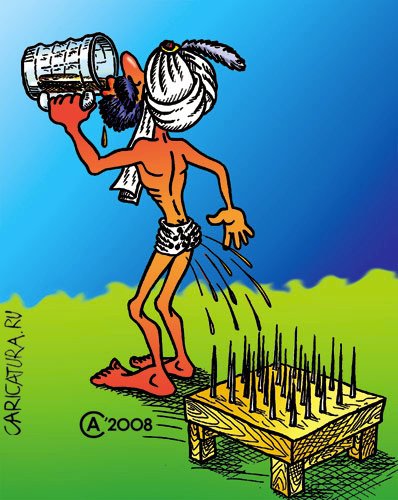 Карикатура "Йог", Андрей Саенко