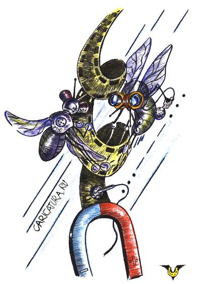 Карикатура "Липучка для мух", Владимир Уваров