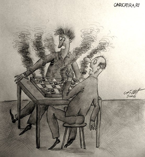 Карикатура "Дымовые шашки", Алекс Гордин