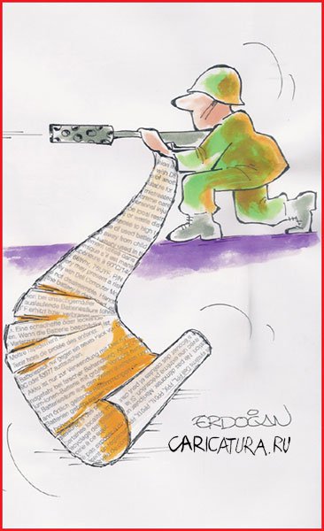 Карикатура "Строчим, как можем", Erdogan Basol