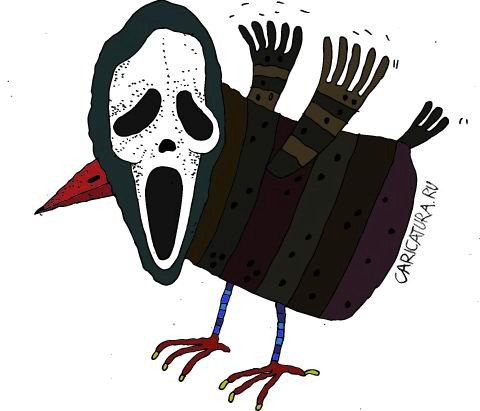 Карикатура "Птичий крик", Сергей Белозёров