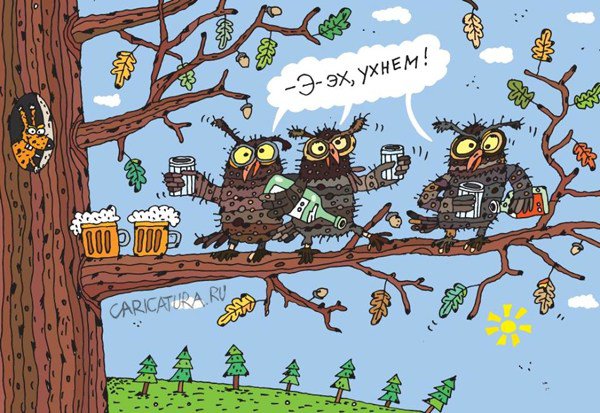 Карикатура "Совы. Ремейк", Сергей Белозёров