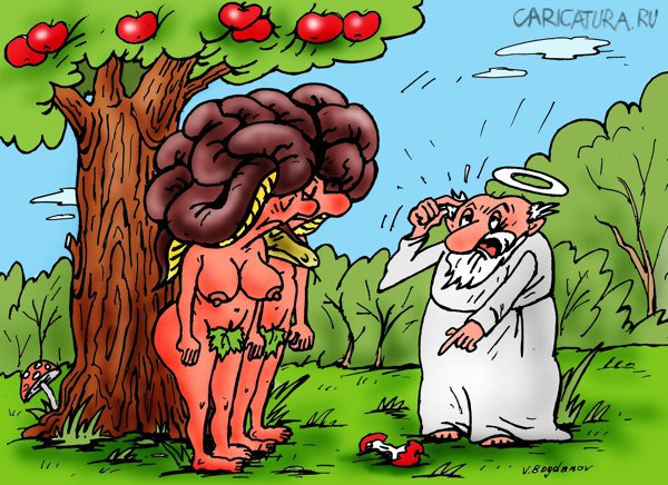 Карикатура "Промывка мозгов", Виктор Богданов