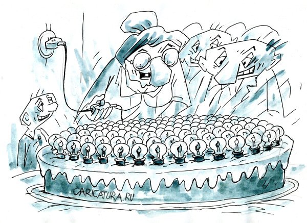 Карикатура "Торт", Виктор Богданов
