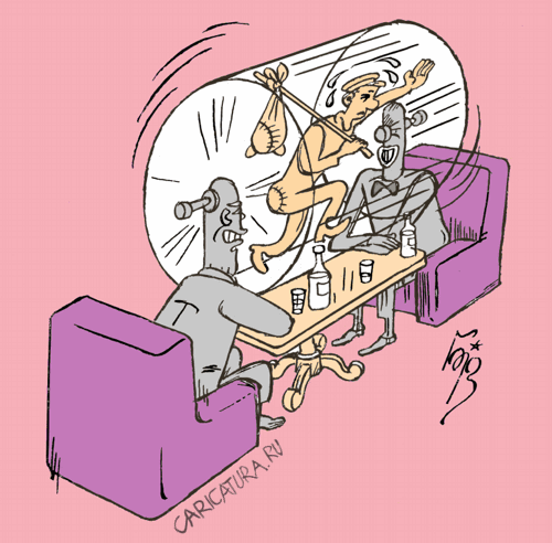 Карикатура "Белка в колесе", Владимир Бровкин