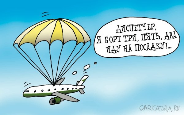 Карикатура "Гарантированная посадка", Артём Бушуев