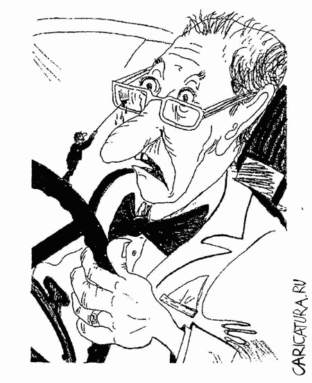 Карикатура "Чистильщик очков знатных персон", Ион Кожокару