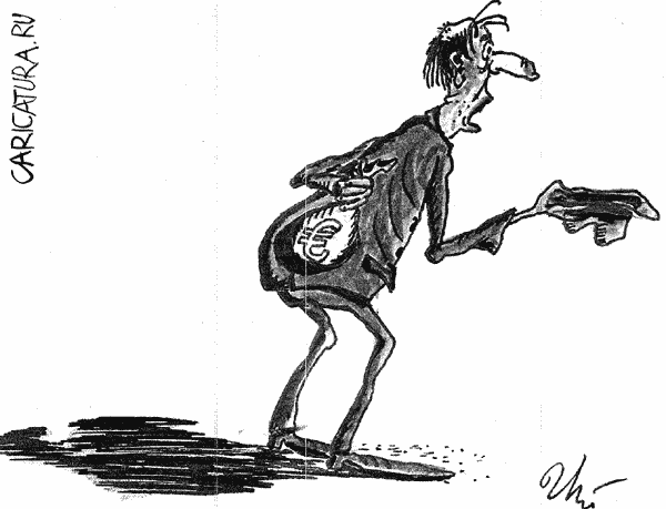 Карикатура "Нищий", Ион Кожокару