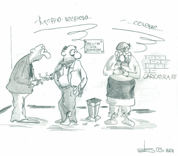 Карикатура "Кесарево", Борис Демин