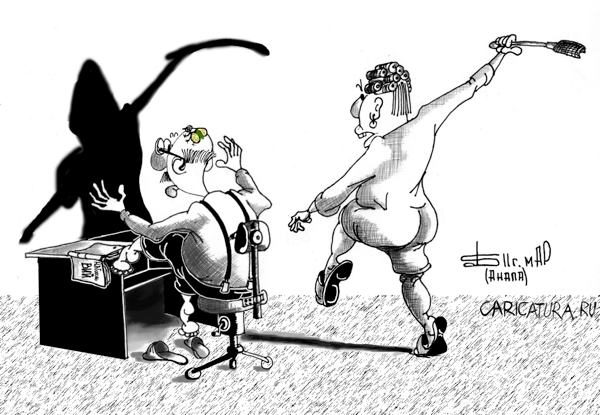 Карикатура "Под мухой", Борис Демин