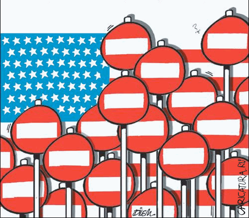 Карикатура "США ужесточают иммиграционную политику", Али Дилем
