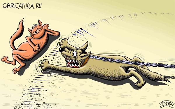 Карикатура "На цепи", Руслан Долженец