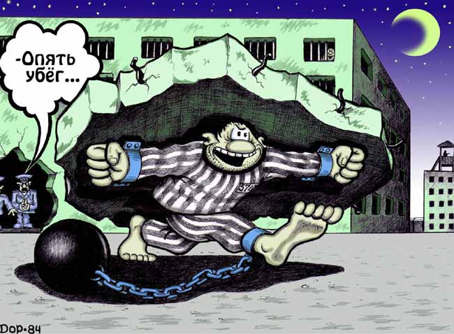 Карикатура "Опять убёг", Руслан Долженец