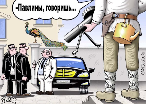 Карикатура "Павлины, говоришь?..", Руслан Долженец