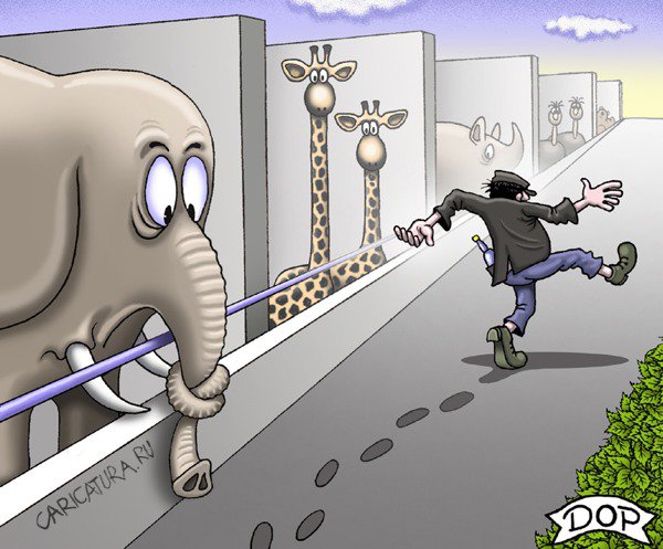 Карикатура "Зоопарк", Руслан Долженец
