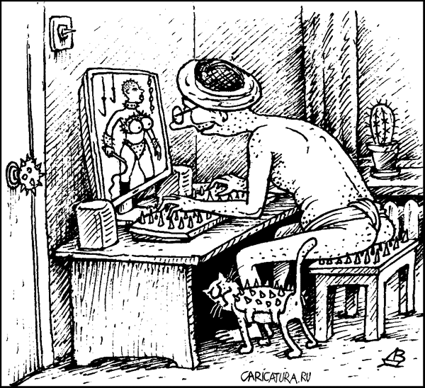 Карикатура "Йог", Валентин Дубинин