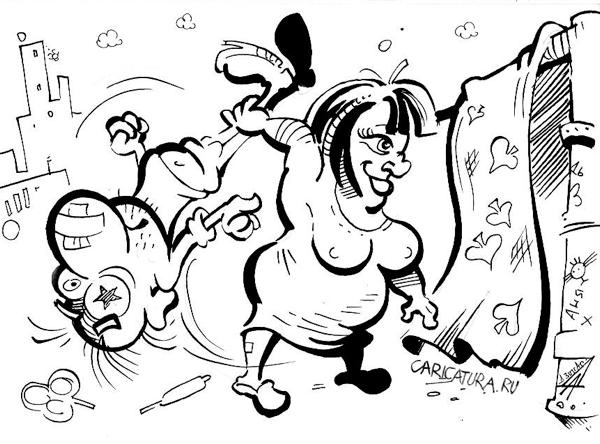 Карикатура "Чистка ковра", Александр Дзыгарь
