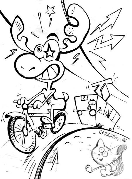 Карикатура "Электровелосипед", Александр Дзыгарь