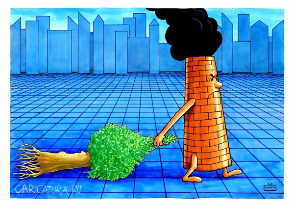 Карикатура "Экология", Махмуд Эшонкулов