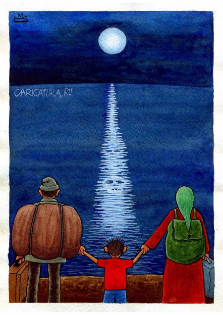 Карикатура "Лунный свет", Махмуд Эшонкулов