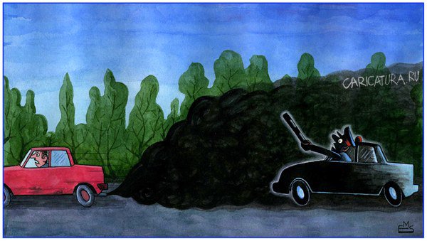 Карикатура "Погоня", Махмуд Эшонкулов
